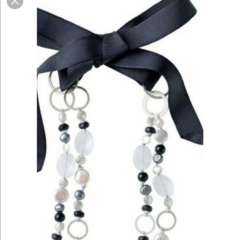 Stella & Dot Rachel Necklace with black ribbon